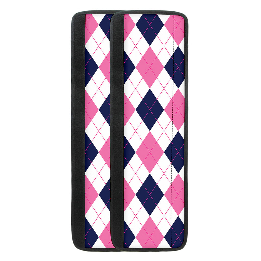 White Blue And Pink Argyle Pattern Print Refrigerator Handle Covers