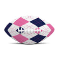 White Blue And Pink Argyle Pattern Print Rugby Ball