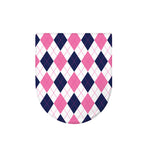 White Blue And Pink Argyle Pattern Print Toilet Lid Cover