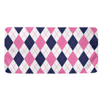 White Blue And Pink Argyle Pattern Print Towel