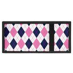 White Blue And Pink Argyle Pattern Print Trifold Wallet