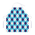 White Blue And Red Argyle Pattern Print Adjustable Apron