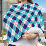 White Blue And Red Argyle Pattern Print Baby Seat Cover