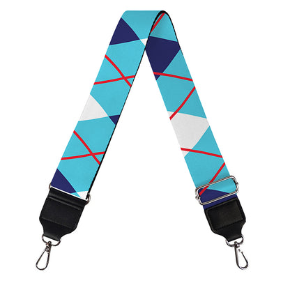 White Blue And Red Argyle Pattern Print Bag Strap