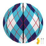 White Blue And Red Argyle Pattern Print Basketball