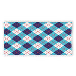 White Blue And Red Argyle Pattern Print Beach Towel