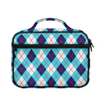 White Blue And Red Argyle Pattern Print Briefcase Bible Bag