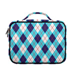 White Blue And Red Argyle Pattern Print Briefcase Bible Bag