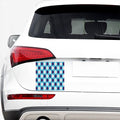 White Blue And Red Argyle Pattern Print Car Sticker