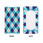 White Blue And Red Argyle Pattern Print Changing Pad Cover