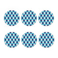 White Blue And Red Argyle Pattern Print Coaster Set