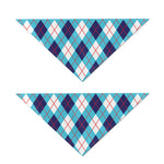 White Blue And Red Argyle Pattern Print Dog Bandana