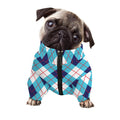 White Blue And Red Argyle Pattern Print Dog Zip Up Jacket
