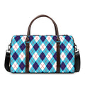 White Blue And Red Argyle Pattern Print Duffel Bag