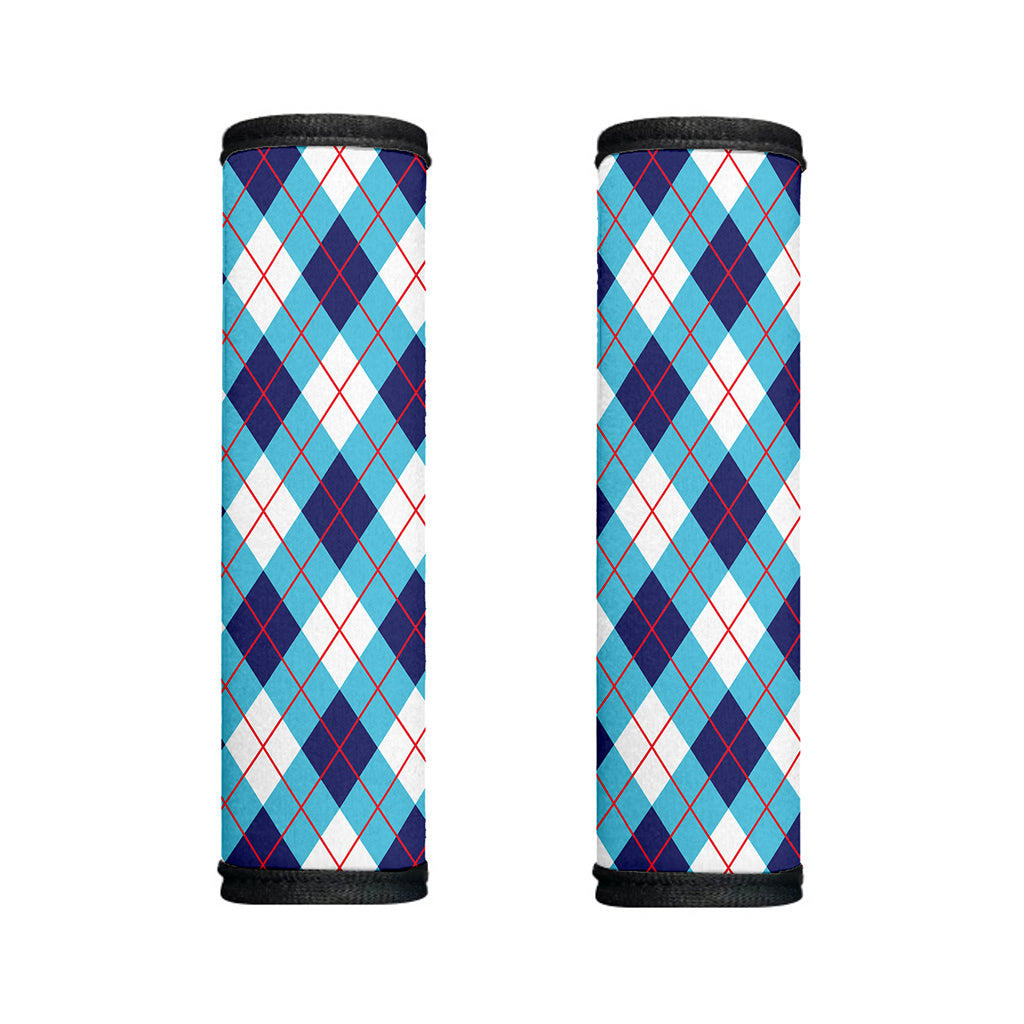 White Blue And Red Argyle Pattern Print Handle Covers