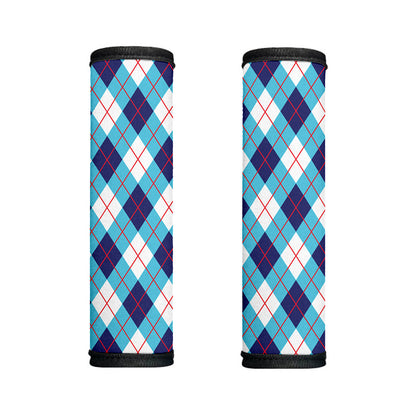 White Blue And Red Argyle Pattern Print Handle Covers