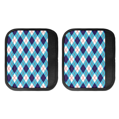 White Blue And Red Argyle Pattern Print Handle Covers