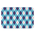 White Blue And Red Argyle Pattern Print Indoor Door Mat