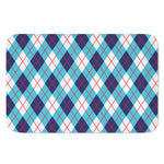 White Blue And Red Argyle Pattern Print Indoor Door Mat