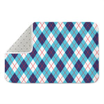 White Blue And Red Argyle Pattern Print Indoor Door Mat
