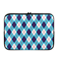 White Blue And Red Argyle Pattern Print Laptop Sleeve