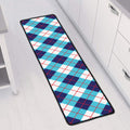 White Blue And Red Argyle Pattern Print Long Kitchen Mat