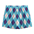 White Blue And Red Argyle Pattern Print Mesh Shorts