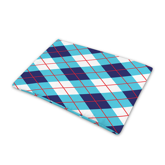 White Blue And Red Argyle Pattern Print Pet Cooling Mat Cover