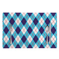 White Blue And Red Argyle Pattern Print Placemat