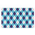 White Blue And Red Argyle Pattern Print Polyester Doormat
