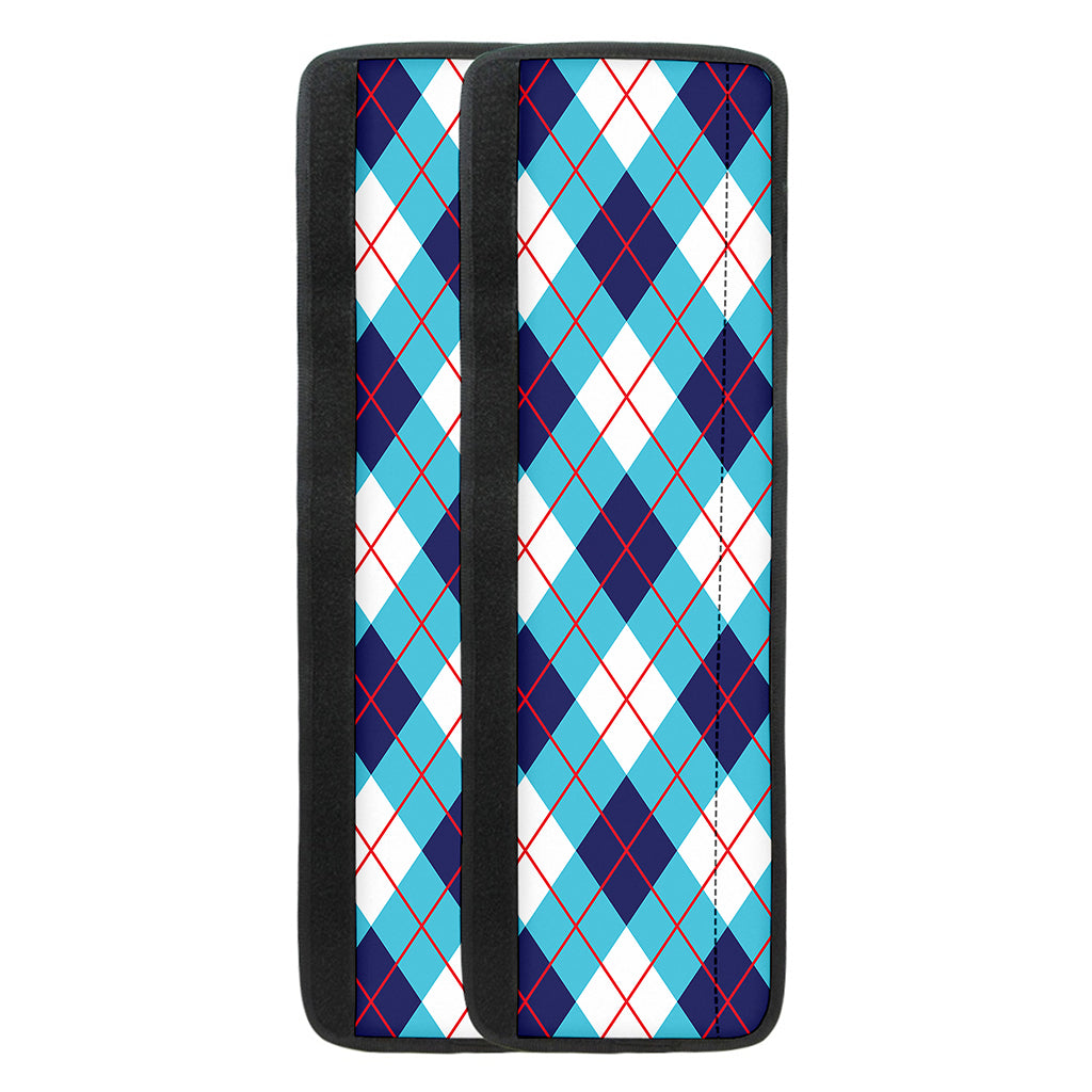 White Blue And Red Argyle Pattern Print Refrigerator Handle Covers