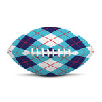 White Blue And Red Argyle Pattern Print Rugby Ball
