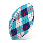 White Blue And Red Argyle Pattern Print Rugby Ball