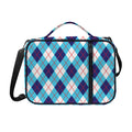 White Blue And Red Argyle Pattern Print Shoulder Strap Bible Bag