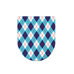 White Blue And Red Argyle Pattern Print Toilet Lid Cover
