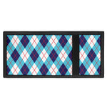 White Blue And Red Argyle Pattern Print Trifold Wallet