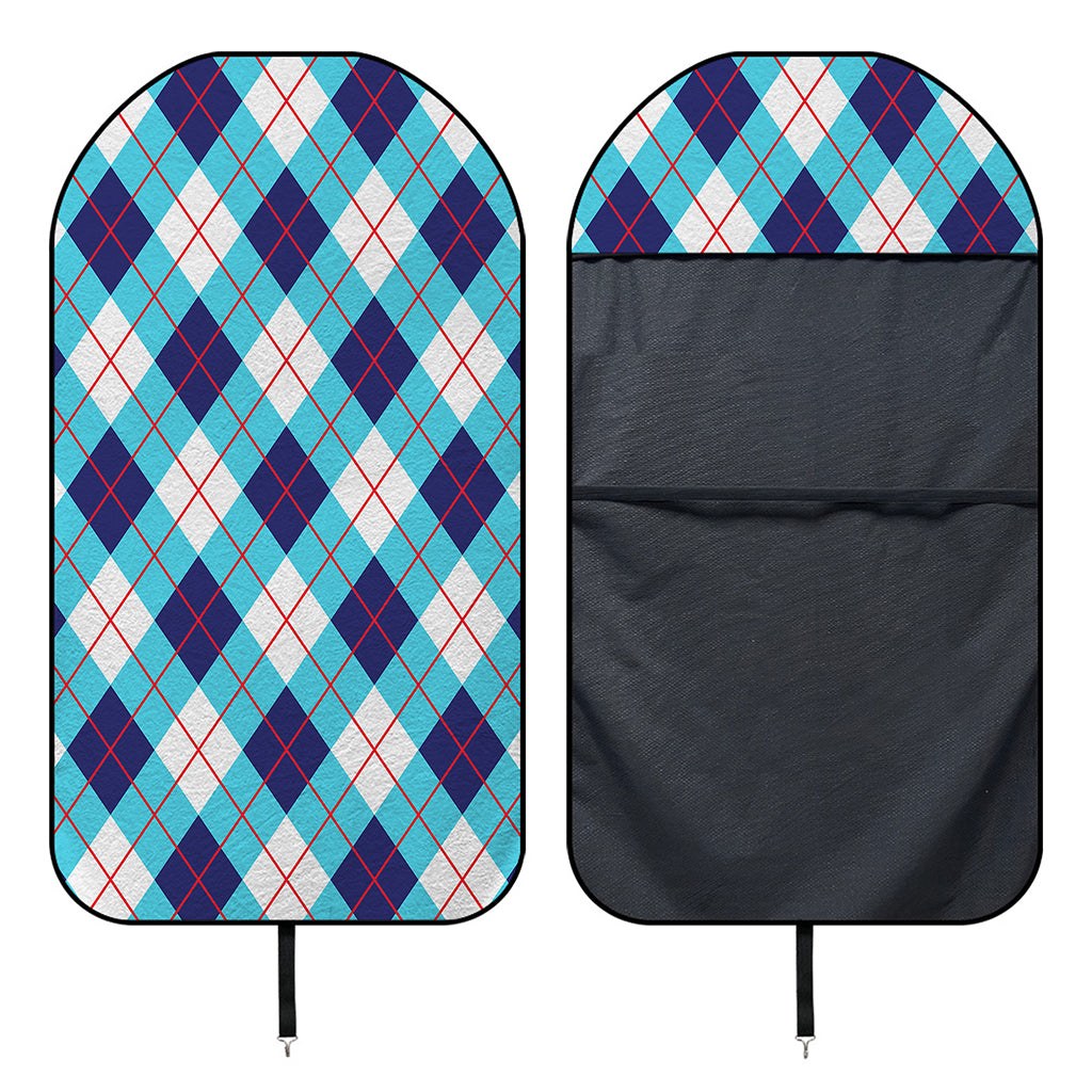 White Blue And Red Argyle Pattern Print Waterproof Car Seat Cover