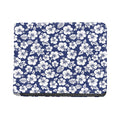 White Blue Hibiscus Floral Pattern Print Bifold Wallet