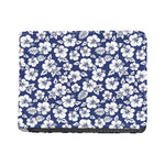 White Blue Hibiscus Floral Pattern Print Bifold Wallet