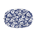 White Blue Hibiscus Floral Pattern Print Car Side Mirror Covers