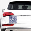 White Blue Hibiscus Floral Pattern Print Car Sticker