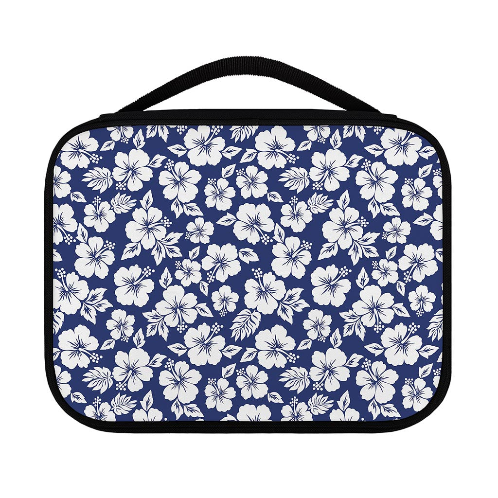 White Blue Hibiscus Floral Pattern Print Classic Bible Case