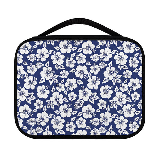White Blue Hibiscus Floral Pattern Print Classic Bible Case