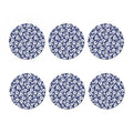 White Blue Hibiscus Floral Pattern Print Coaster Set