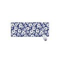 White Blue Hibiscus Floral Pattern Print Extended Mouse Pad