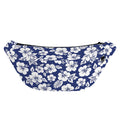 White Blue Hibiscus Floral Pattern Print Fanny Pack