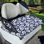White Blue Hibiscus Floral Pattern Print Golf Cart Seat Cover