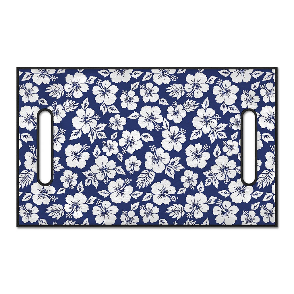 White Blue Hibiscus Floral Pattern Print Golf Cart Seat Cover