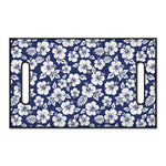 White Blue Hibiscus Floral Pattern Print Golf Cart Seat Cover