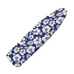 White Blue Hibiscus Floral Pattern Print Ironing Board Cover